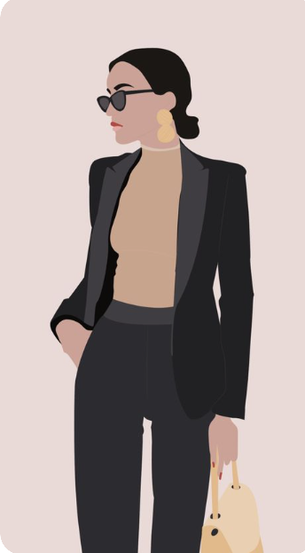 image of a business woman in a black suit.